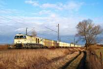 Lok 21 der WLE mit 'Bierzug' aus M�nchen Riem - bei Hattenhofen (20.01.2007)