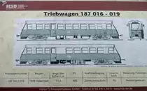 Datenblatt der HSB mit dem Triebwagen 187 016 auf der Besucherplattform in Wernigerode. - 06.01.2015