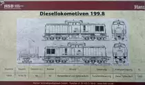 Datenblatt der HSB mit der Diesellok BR 199 auf der Besucherplattform in Wernigerode. - 06.01.2015