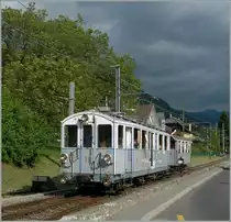 BLONAY-CHAMBY PINGSTFESTIVAL 2015: Der MOB BCFe 4/4 N° 11 erreicht von Chaulin kommend Blonay.
23. Mai 2015