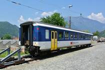 Der B EWI NPZ 50 85 20-35 267-7 hat ausgedient und dient nun noch als Betriebswehr-�bungswagen in Bellinzona, 05.06.2015.