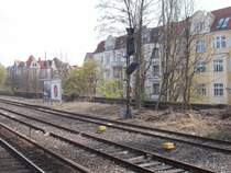 Ein typisches Bundesbahnlichtsignal in Berlin Bundesplatz am 11.April 2015.