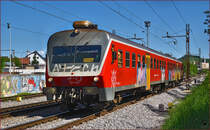 SŽ 814-121 fährt durch Maribor-Tabor Richtung Ormož. /7.5.2015