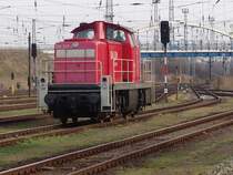 Die 290 527-1 beim Rangieren im Cargo-Bahnhof Rostock-Seehafen.Aufgenommen am 17.02.07 in Aufsicht WRS