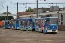 da waren es nur noch 2xTatra T6 701 + 710 sind die aller letzten noch �berlebenden bei der Rostocker Stra�enbahn AG.26.06.2015