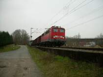 140 435 mit G�terzug am 18.2.2007 in Rohrsen (KBS 380)