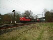 151 058 am 18.2.2007 mit G�terzug in Rohrsen (KBS 380)