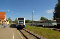 Während der UBB 972 201-8 immer noch in Zinnowitz abgestellt ist, war am 04.06.2015 UBB 646 103-1 als UBB 24775 von Wolgast nach Swinoujscie Centrum unterwegs.