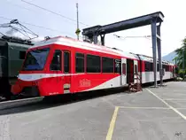 TMR / MC - Triebwagen Beh 4/8 71 im Bahnhofsareal von Martigny am 31.05.2015