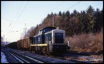 Am 17.2.1991 kommt 291096 mit einem Leerzug aus Georgsmarienhütte via Hasbergen durch Osnabrück - Hörne.