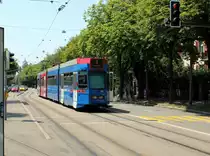 Bern Bernmobil / RBS Tram 6 (SWP/SIG/ABB/Stadler Be 4/10 88) Thunstrasse (Hst. Brunnadernstrasse) am 7. Juli 2015.