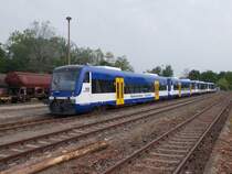 Abgestellte NEB Triewagen,am 23.Mai 2015,in Eberswalde.