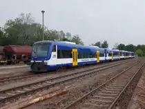 Abgestellte NEB Triewagen,am 23.Mai 2015,in Eberswalde.