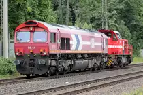 HGK DE 61 (266 061-1) mit HGK DH 717 (271 037-4) beide für Rheincargo unterwegs durchfahren Ratingen-Lintorf 7.7.2015