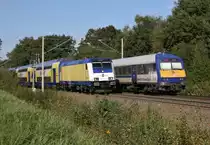 146 541 mit MEr 81958 (Hamburg Hbf–Tostedt) und HKX 1813 (Ersatzzug f�r HKX 1803, K�ln Hbf–Hamburg-Altona) am 30.09.2013 in Klecken 
