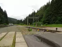 Das Abstell- und das ehemalige Verladegleis am 09.07.2015 in Oberhof (Th�r). 