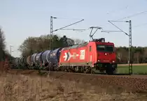 185 589 mit DGS 88847 (RheinCargo, Hamburg Hohe Schaar–Stendell) am 24.02.2014 zwischen Deutsch Evern und Bienenb�ttel