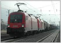 1116 263 an der Spitze dieses 1116er Tandems bei der Durchfahrt in Bad V�slau am 10.2.2007.
