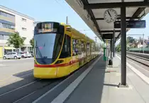 Basel BLT Tram 10 (Stadler Be 6/10) Dornach Bahnhof am 3. Juli 2015.