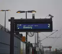 Zugzielanzeiger in Bahnhof Leipzig/MDR, am 19.01.2014
