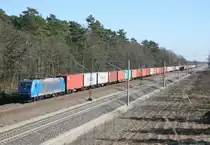 185 510 mit DGS 69428 (Metrans, Leipzig-Wahren–Hamburg S�d) am 10.03.2014 zwischen Bardowick und Radbruch