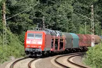 145 008-9 am BÜ KM27,298 auf der Hamm-Osterfelder Strecke in Recklinghausen 31.7.2015