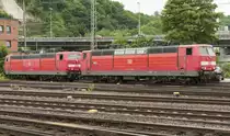181 210 und 181 214 (Mosel) warten auf einsatz in Koblenz am 26 05 2014.