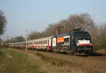 ES 64 U2-036 mit HKX 1804 (Hamburg-Altona–K�ln Hbf) am 29.03.2014 in Klecken