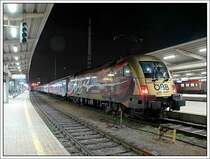 Das letzte Bild dieser Serie: IC 654 von Graz nach Wien, aufgenommen am 22.2.2007 am Grazer Hauptbahnhof, ist bereit f�r die R�ckfahrt nach Wien. 