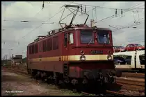 242284 solo am 7.6.1991 im Bahnhof Glauchau.