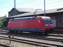101 030 aufgebügelt,am 09.August 2015,in Stralsund um den Uex 2427 Binz-Köln zuübernehmen.