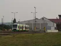 EB VT 019  Gemünden a.main  und ein weiterer EB VT, am 12.08.2015 vor dem Bw der Erfurter Bahn in Erfurt Ost.
