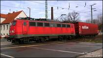 Leichtes Spiel mit seiner Fuhre hatte wohl die 140 673 am 13.02.07 als sie am Cottbuser Stellwerk W25 vorbei gen Leipzig zog.