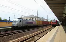 386 008-7 von der METRANS kommt durch Pirna mit einem lagen Containerzug aus Rotterdam(NL) nach Prag(CZ) aus Richtung Dresden-Hbf und fährt in Richtung Königstein,Bad-Schandau,Tschechien.
Aufgenommen in Pirna(D).
Bei Sommerwetter am Mittag vom 17.7.2015.