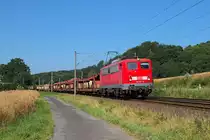 140 637 zeigte sich am Morgen des 17.7.2015 mit leeren Autotransportwagen bei Ibbenbüren