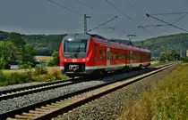 440 812-6 ist als RB von Gemünden nach Würzburg unterwegs abgelichtet am 12.08.15 bei Gambach.
