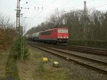 155 015 mit Kesselwagenzug am 24.2.2007 in Eystrup