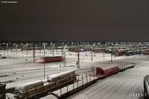 Maschen Rbf bei Nacht, Eis und Schnee. Aufgenommen am Abend des 09.02.2007. www.bahnpix.de