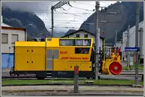 Sicher ist sicher. X rot mt 95401 zeigt sich schon mal vor der hauptwerkstätte Landquart. (25.08.2015)