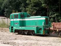 Das verheerende Hochwasser der Wei�eritz hatte in Tharandt auch das ca. 200 Meter entfernte Gleis, worauf die 102 004 (ex DR V22) von ITL steht, mit Kies total zugesp�lt (22.08.2002) -2 

