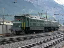 SBB Historic - Ae 8/14 11801 an einer Fitnessfahrt im Bahnhofsareal in Erstfeld am 01.08.2015 