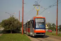 T3S 7301 + 7302 verlassen die Endstelle Rača. (27.08.2015 ) 