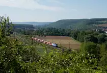 146 247 mit RE 4606 nach Frankfurt bei Himmelstadt am 30.8.2015.