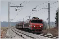 363 003 am 22.12.2012 nach dem Bahnhof Slovenska Bistrica in Križni Vrh aufgenommen.