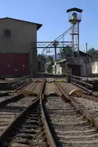 Drehscheibe in Decin, da sich eine kleine Museumsfahrzeugsammlung hier befindet , ist das Gelände frei zugängig. Aufnahme mit dem Tele .29.08.2015 10:47 Uhr.