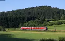 628 546-4 als RB 22172 (Münsingen-Gomadingen) bei Gomadingen 2.7.15