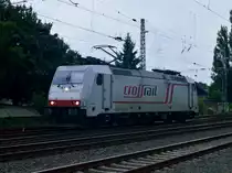 Auch die Crossrail 185 579-0 kommt LZ durch Rheydt. 31.8.2015