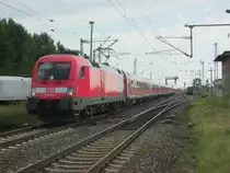 Am 30.08.2015 kam 182 002 mit ihrem IRE aus Berlin nach Borstel und fuhr weiter über Wittenberge nach Hamburg.