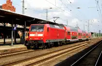 Am 03.09.2015 kam die 146 009 von der DB aus Richtung Magdeburg nach Stendal .