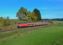 218 457 mit einem RE am 19.10.2013 bei Görwangs.